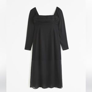 Abercrombie Emerson Chiffon Long-Sleeve Midi Dress